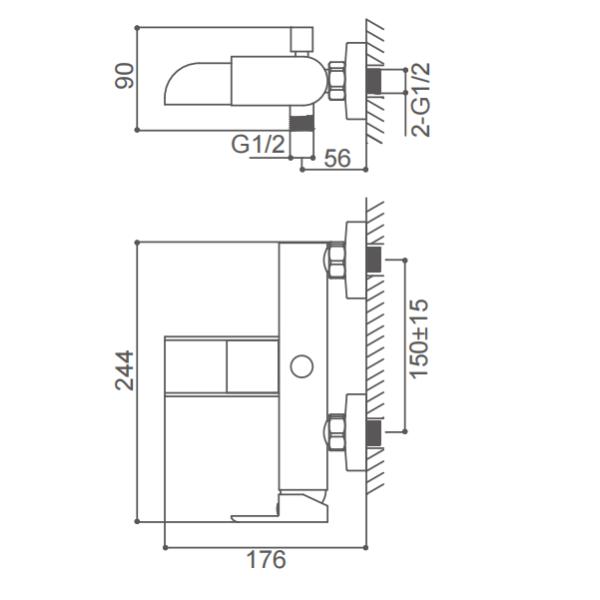 СИД Chrome крана смесителя ливня крана смесителя ванны крана водопада крана ванны латунное