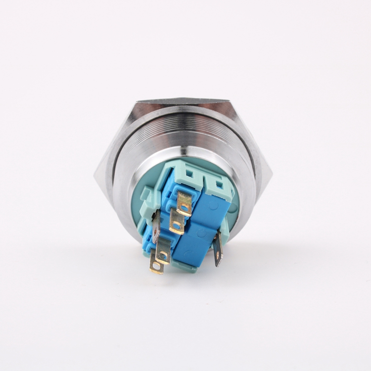 30mm Stainless Steel 6-Pin Waterproof Momentary Illuminated Push Button Switch 220V IP65 250V Max. Electronic 1NO1NC