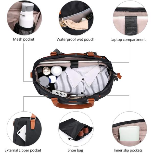 Sacs de voyage légers pour hommes pour le camping Sacoche à chaussures séparée 46X20X30CM