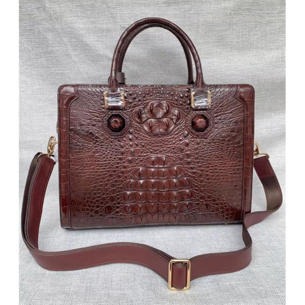 Genuine Crocodile Skin Businessmen Laptop Briefcase Exotic Alligator Leather Male Working Handbag Large Shoulder Bag