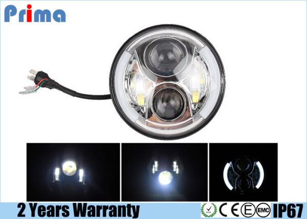 H4 7 Inch LED Jeep Headlight DRL Halo Angel Eyes High Low / DRL Beam