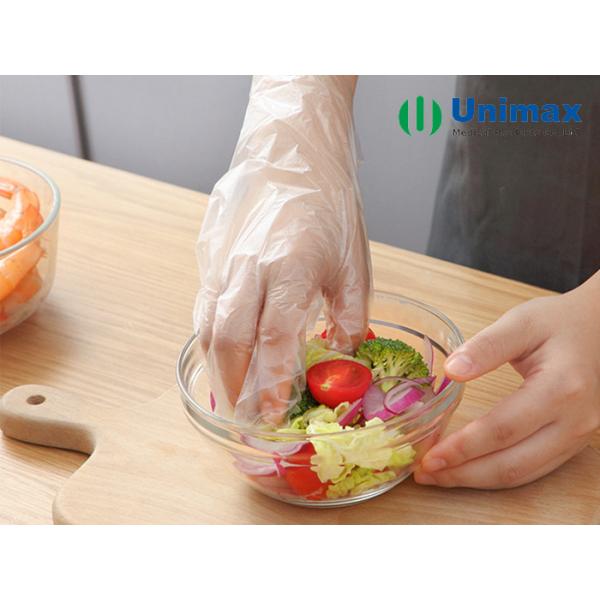Unimax Medical LDPE Disposable Clear Plastic Gloves