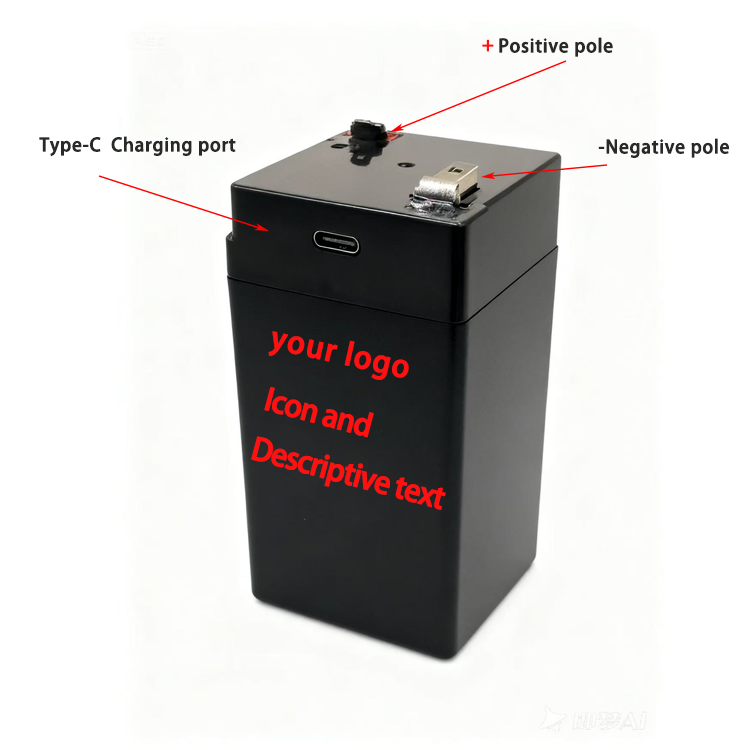 Deep Cycle Rechargeable AKKU Lithium Battery Pack 6V 6Ah Lifepo4 Battery for Toy RV Solar Marine With Type-C