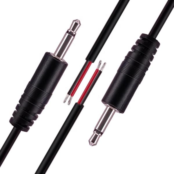 3.5mm 2 polos TS Audio Mono Jack macho conexión a cables desnudos cable de extremo abierto