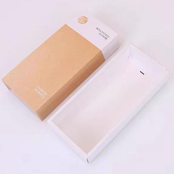 Customized White Cardboard Packaging Drawer Box Data Cable Top And Bottom Cover Paper Box Cosmetics
