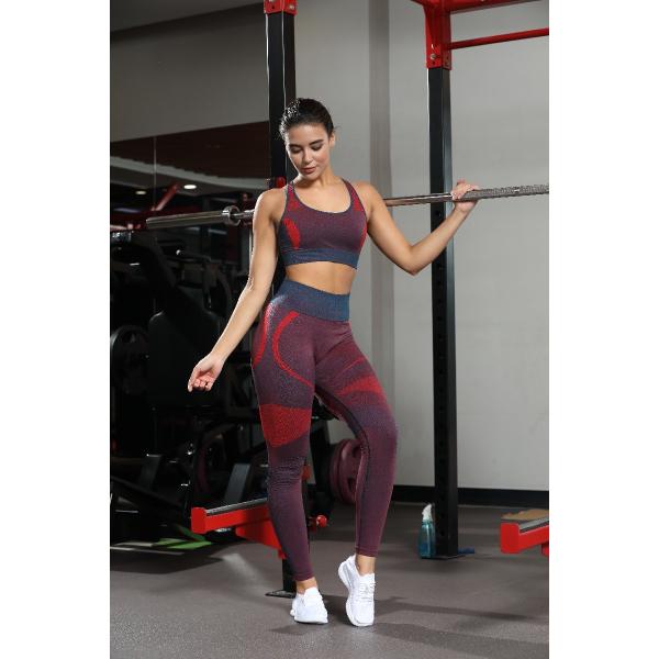 Wide Waistband Tummy Control Yoga Pants Breathable Yarn Dyed