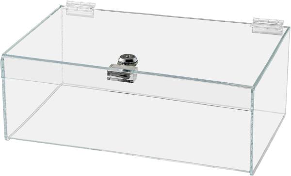 Clear Acrylic Single Lock Medical Box with Keys, 13 x 6.5 x 5.5 Medium for Medical Storage of Supplies Medications