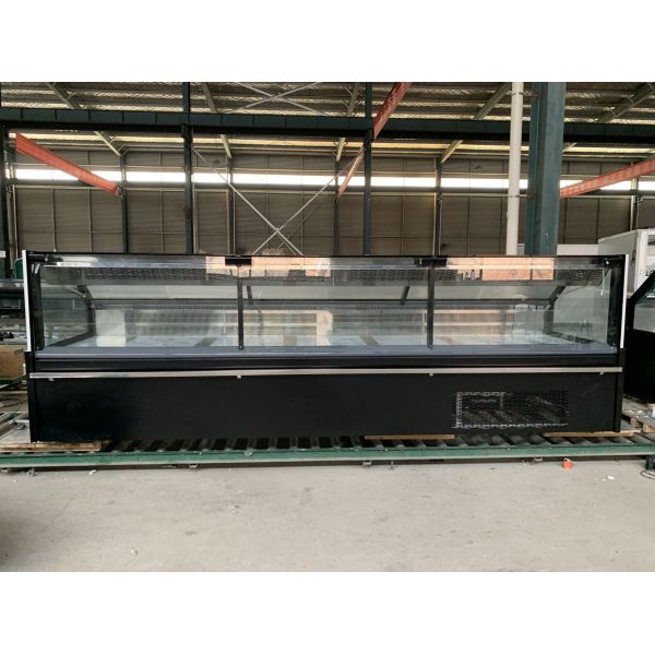 Large Commercial Horizontal Static Cooling Design With Evaporator Gravity Service Counter Meat Beef Display Freezer