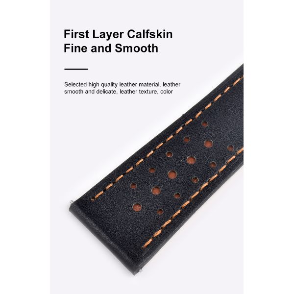 Unisex, Quick-release Spring Clip, Vintage Leather Strap
