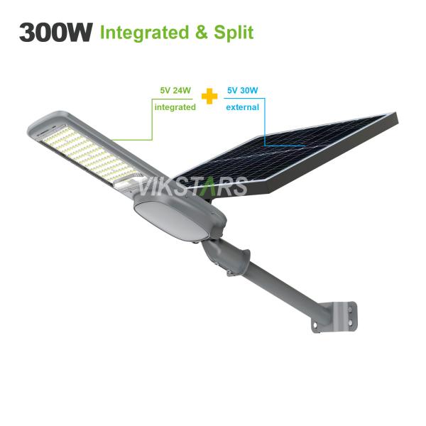 High Power All In One 200W 300W 400W 500W Split Solar Street Lights With Additional Solar Panel