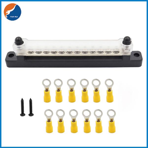 12 Way Common Busbar , 150A RV Marine Solar Copper Terminal Bus Bar With Cover