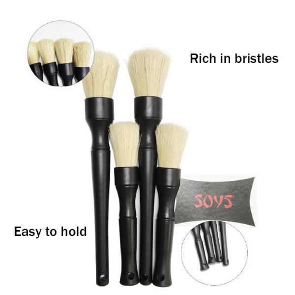 Plastic Handle Car Interior Cleaning Brushes Boar Hair 16.5cm