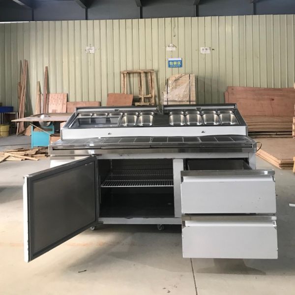 Double Door Refrigerated Pizza Working Table for Kitchen Equipment