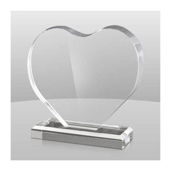 Custom Size Heart Shaped Acrylic Plaque Plexiglass Awards For Business Recognition