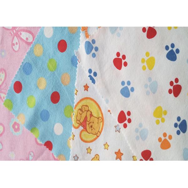 150-200g/M2 100% Cotton Flannel Fabric Floral For Baby Cloth Skin Friendly