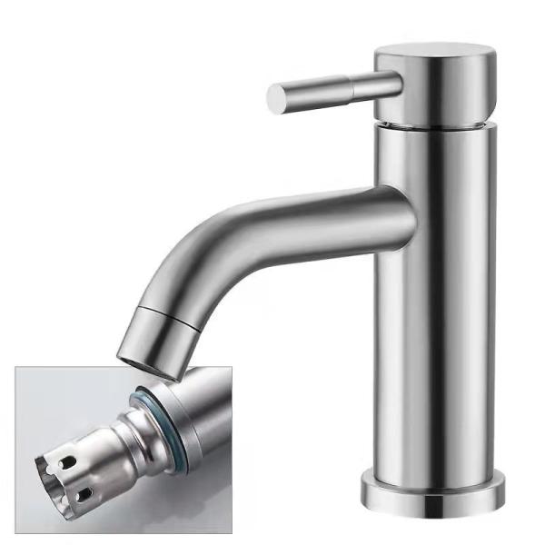 Deck Mounted Single Handle Kitchen Tap with Pull Out Sprayer Polished Stainless Steel