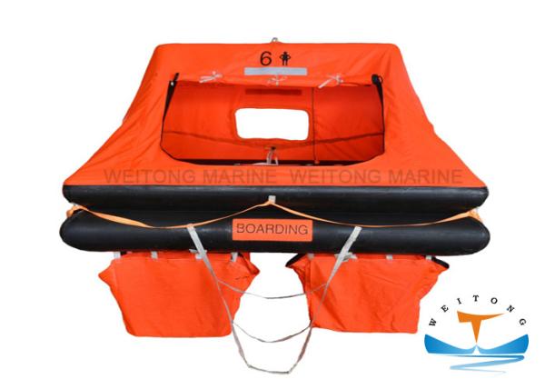 1060x580mm 6 Person Marine Life Raft 82 Kg Weight For Yacht Small Craft