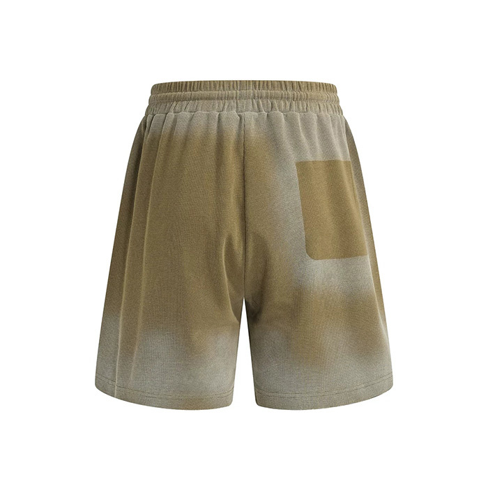 325GSM Airbrushed Waffle Knit Shorts Gradient 71% Cotton Blend Shorts Anti Pilling
