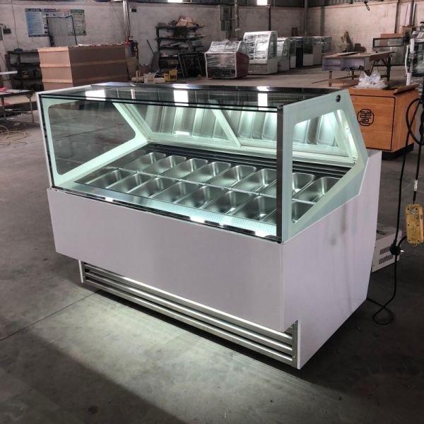Ice Cream Gelato Display Freezer Upright Digital Control -18~ -22 Cold Plate Showcase