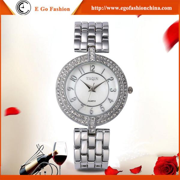 YQ10 Luxury Rose Gold Watch Silver Color Watches Girls Woman Stainless Steel Quartz Watch