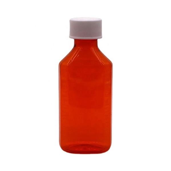 100 ml de PET Ambar/ Orange Maple Cough Syrup Frasco de líquido oral com tampa CRC e vedação térmica