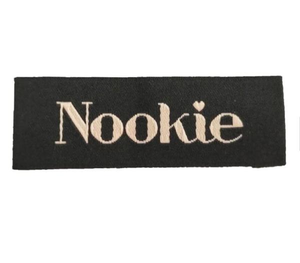 Fashion Woven Fabric Labels / Customized End Fold Sew On Clothing Labels