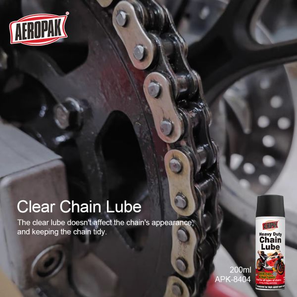 AEROPAK 200ml Aerosol Heavy Duty Anti Rust Bike Motorcycle Chain Lube Lubricant Spray with Base Oil Automotive Lubricant