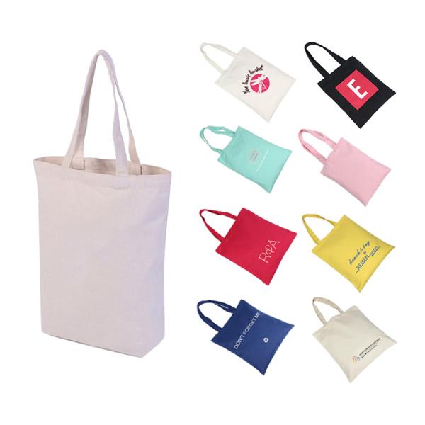 Canvas Shopping Bag with Logos Plain Custom Sublimation Blanks White Polyester Tote Bag