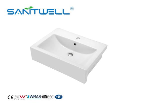 Solid Surface Bathroom Counter Top Wash Basin Ceramic Material For Hand Wash
