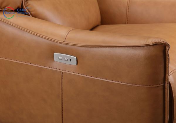 Comfortable Caramel Colored Sofa Modern Recliners Set Leather Electric Recliner Sofa