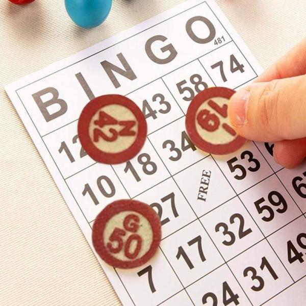 Винтажная деревянная игра Bingo шахмат с 40 картами DIY номера Bingo
