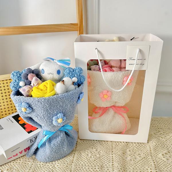 DIY Plush Doll Small Fragrance Style Bouquet Doll Cartoon Cute Cinnamon Dog Birthday Gift Accessories Handbag