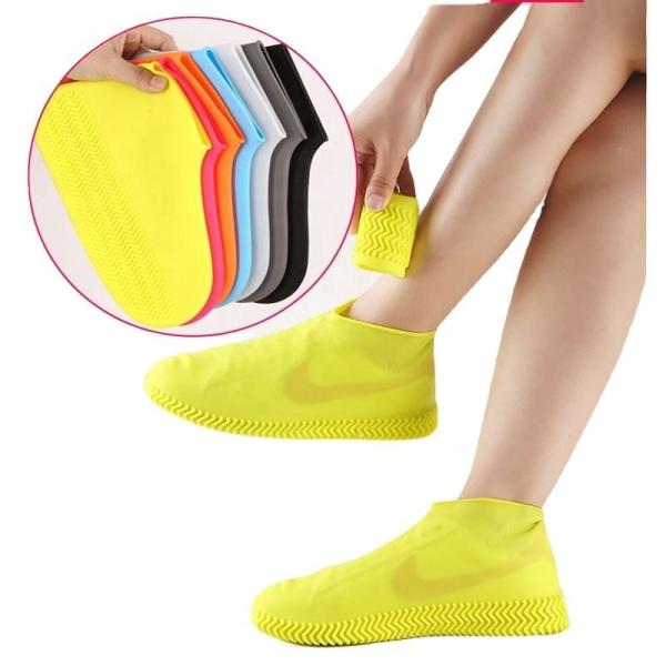 Tampas impermeáveis das sapatas do silicone da chuva do deslizamento dos protetores reusáveis da sapata anti