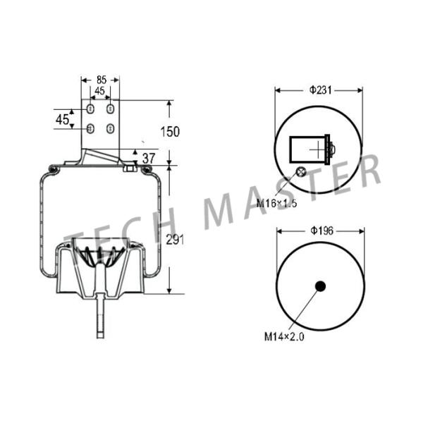 CF Gomma / IVECO Truck Suspension Spring Bellow OEM 1TS-270-23-C , 41270466