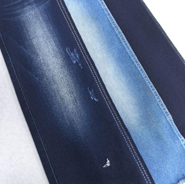 Young Ladies Dark Blue High Stretch Satin Lightweight Denim Fabric 9OZ