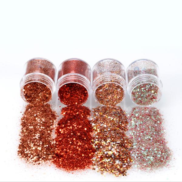 Mixes Popular Fashional Shining Romantic Color Compact Glitter Eye Shadow/Compact Powder for Excellent Nail Art Effect
