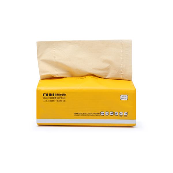OULU organic facial tissue soft packing custom bamboo pulp facial paper oem soft pack tissue 4 ply