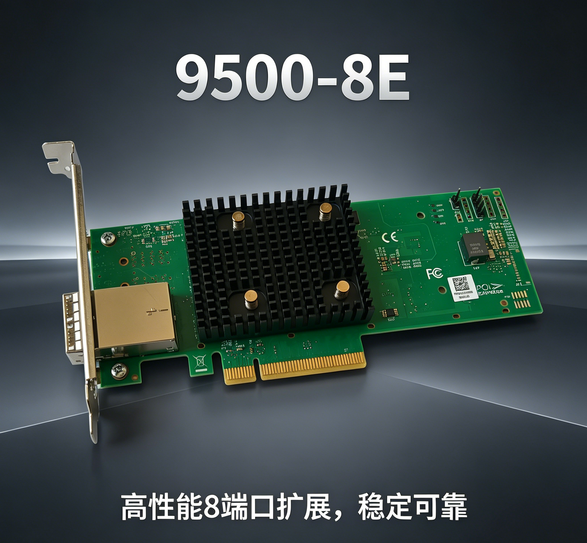 High-Performance 9500-8e Tri-Mode Host Bus Adapter With SAS 3808 Controller
