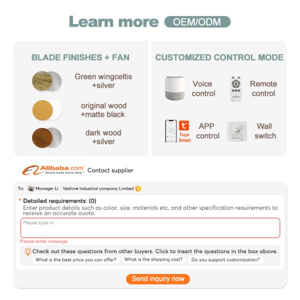 Ventilador de teto de motor de corrente contínua de 52 polegadas Ventilador de baixo watt decorativo moderno com controle remoto e 10-