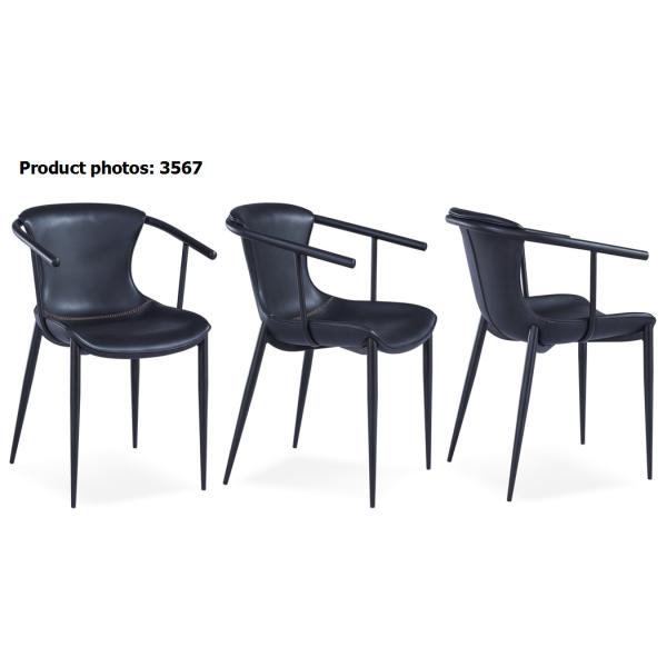 Restaurant 71cm High Back Leather Dining Chairs