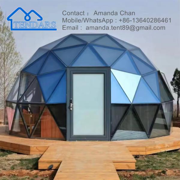 Glamping comercial ao ar livre Casa Iglu Casa de vidro Tenda Geodésica Cúpula Tendas Com Banheiro