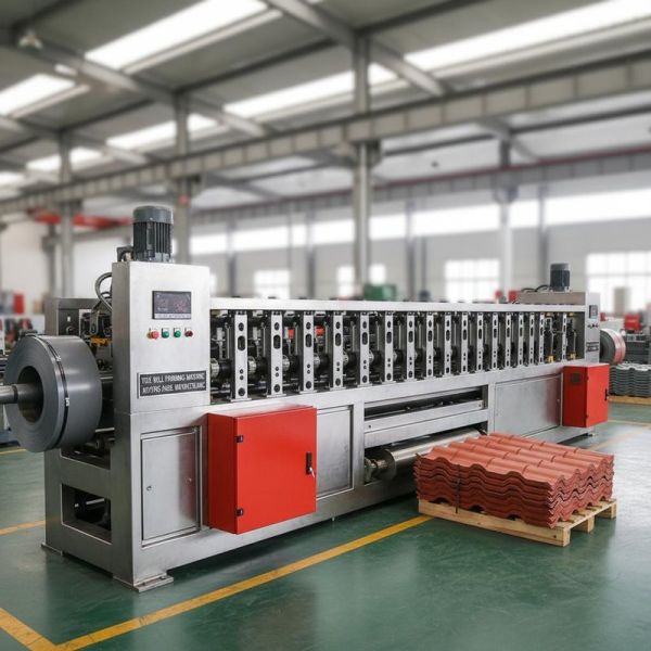 220V/380V Tile Roll Forming Machine with 18-30 Roller Stations and Hydraulic Cutting System for Roofing Panel Manufacturing