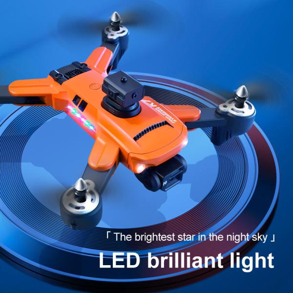 Mini Foldable Drone K7 Optical Flow Obstacle Avoidance 4k Camera LED Lights Remote Control 1800 mAh Battery ESC HD Camera