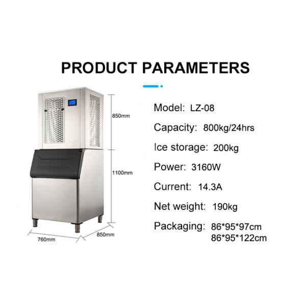 200KG Ice Storage Capacity 800Kg Daily Flake Ice Making Machine for Fish Packing