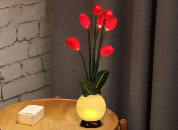 LED Night Light Fake Flower Tulip Vase Lamp Small Night Light Export Foreign Imitation Flower Home Decoration