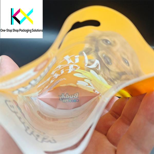 Custom Printed Recycling Pet Food Pouches With Spot Glossy Clear Window