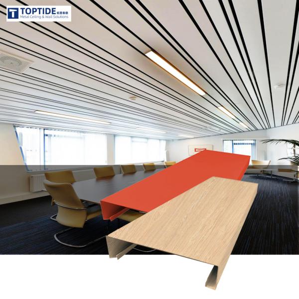 Linear Shape Metal Strip Ceiling Powder Coated For Decoration Soundproofing