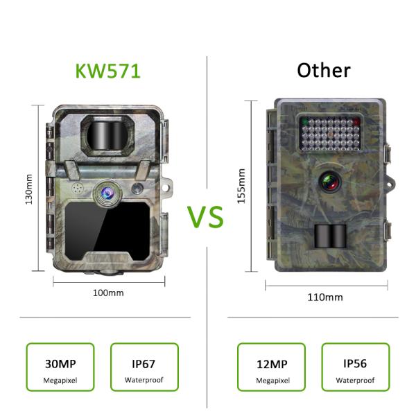 Трейл камера ODM/OEM KW571 водонепроницаемая IP67 Безсветка CMOS датчик 30MP фото 1080P 0.25s скорость запуска ночного видения