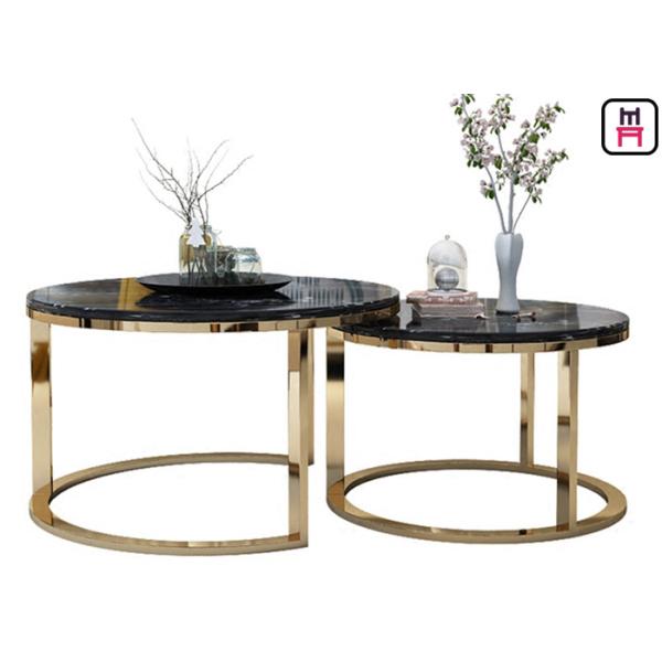 Выполненная на заказ двойная круглая верхняя часть мрамора журнального стола нер