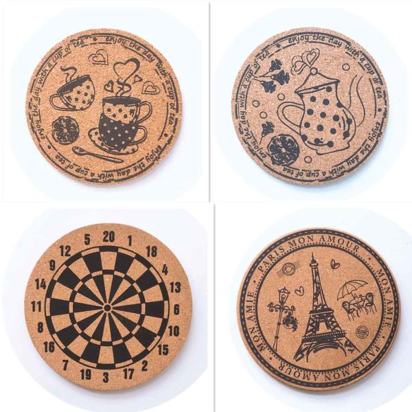 4 дюйма на заказ напечатанные корковые подставки теплоизоляция для стаканов для напитков